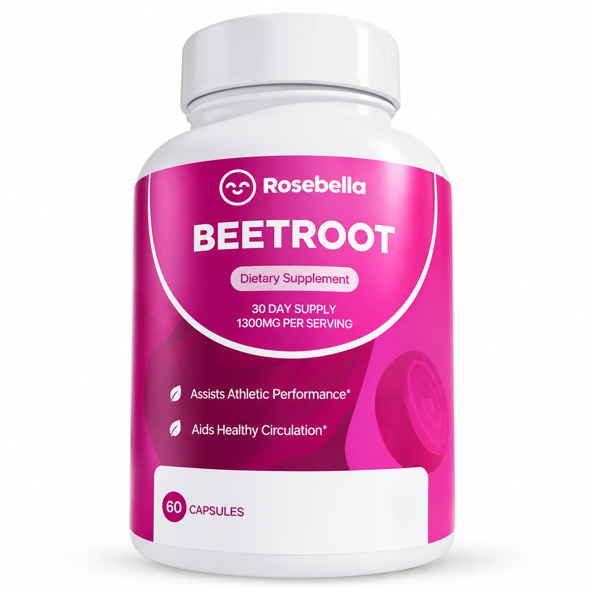 Rosebella Organic Beetroot Capsules (1300mg) for Blood Flow & Heart Health