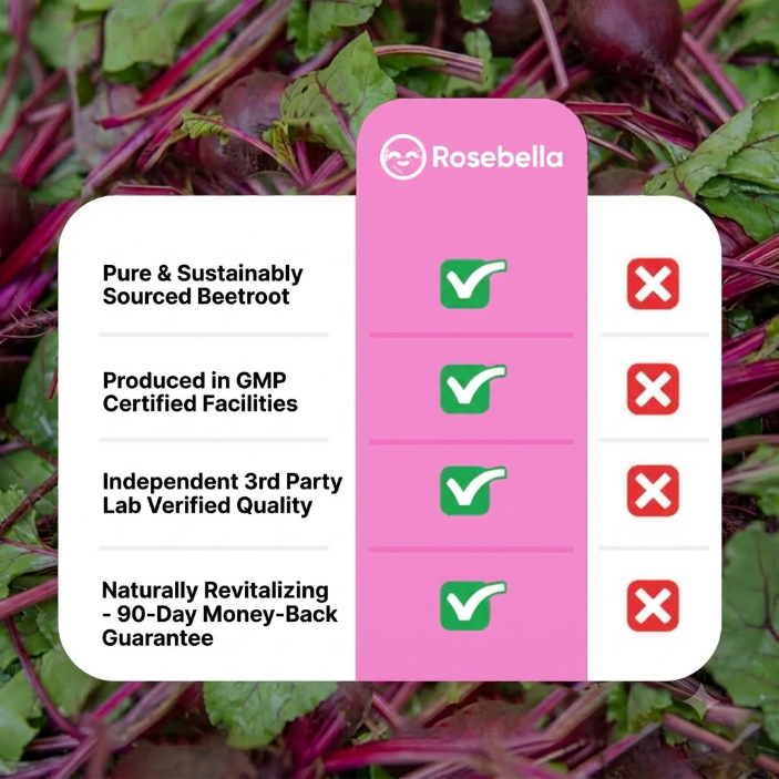 Rosebella Organic Beetroot Capsules (1300mg) for Blood Flow & Heart Health